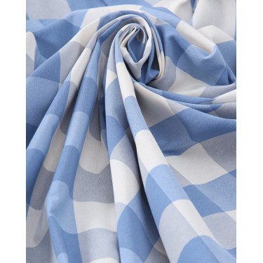 Ύφασμα Μεγάλο Καρώ Νηματοβαφή Cabanna Φ280cm σε 4 Αποχρώσεις.  Σιέλ