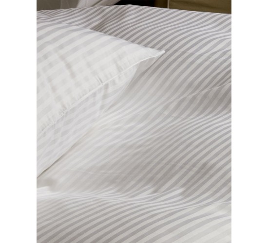 Ξενοδοχειακό Βαμβακοσατέν Σεντόνι με Λάστιχο  με Ρίγα 1cm Sevenstars Υπέρδιπλη (160x200 40cm) Άσπρο