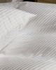 Ξενοδοχειακό Βαμβακοσατέν Σεντόνι με Λάστιχο  με Ρίγα 1cm Sevenstars Υπέρδιπλη (160x200 40cm) Άσπρο