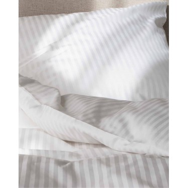 Ξενοδοχειακή Βαμβακοσατέν Παπλωματοθήκη με Ρίγα 1cm Sevenstars Μονή (160x240cm) Άσπρο