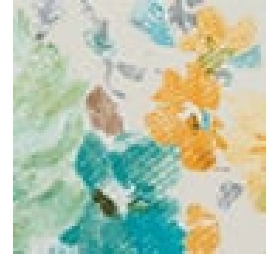 Φλοράλ Ύφασμα Φ280cm Araia. Άκουα