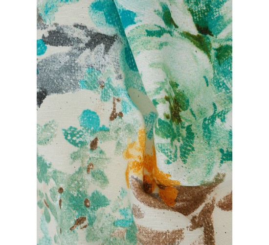 Φλοράλ Ύφασμα Φ280cm Araia. Άκουα