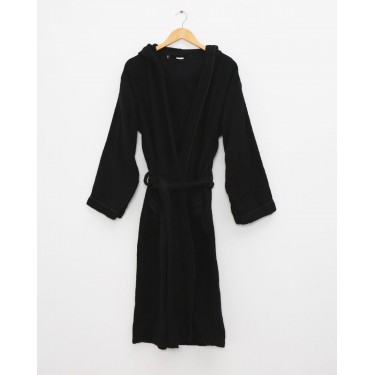 Βαμβακερό Μπουρνούζι με Κουκούλα & Ρέλι Oh Lala Small Μαύρο