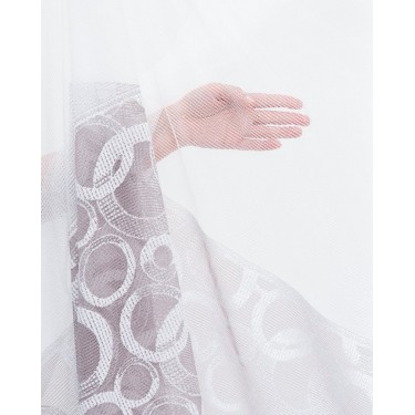 Ύφασμα Δαντέλα με Σχέδιο Κρίκους Φ270cm Brussels Σάπιο Μήλο