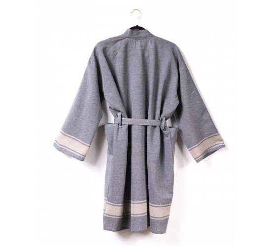 Unisex Μπουρνούζι Κιμονό με Φάσα και Κρόσσι Mojito One Size Γκρι Unisex Μπουρνούζι Κιμονό με Φάσα και Κρόσσι Mojito One Size Γκρι