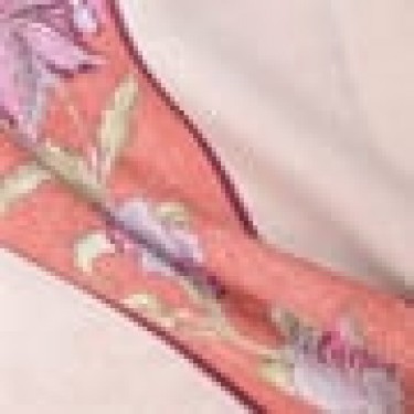 Ύφασμα Λονέτα Ριγέ με Λουλούδια Bolonia Φ280cm σε 2 Αποχρώσεις  Off White - Blush