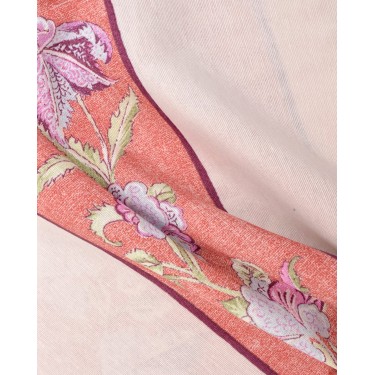 Ύφασμα Λονέτα Ριγέ με Λουλούδια Bolonia Φ280cm σε 2 Αποχρώσεις  Off White - Blush