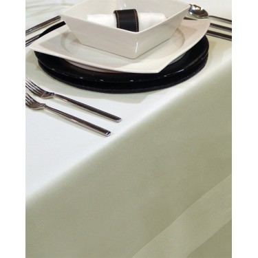 Τραπεζομάντηλο Gourmet με ζακάρ σχέδιο ρίγας 80x80cm Ιβουάρ