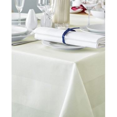 Τραπεζομάντηλο Gourmet με ζακάρ σχέδιο ρίγας 80x80cm Ιβουάρ