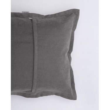 Βελούδινη Διακοσμητική Μαξιλαροθήκη Velvet Suede 52x52 2cm Ανθρακί