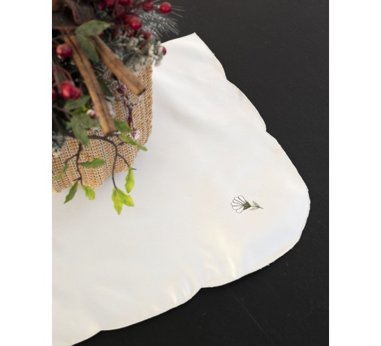 Σετ 4 τεμ Πετσέτες Φαγητού Κέντημα Λευκή Μαργαρίτα Bo Maison 40x40cm Εκρού