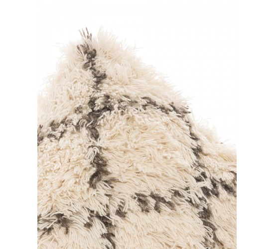 Μάλλινη Boho Διακοσμητική Μαξιλαροθήκη Σχέδιο Τετράγωνα Ravi 45x45cm 45x45cm Εκρού