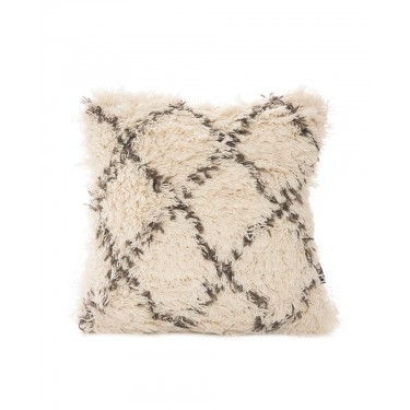 Μάλλινη Boho Διακοσμητική Μαξιλαροθήκη Σχέδιο Τετράγωνα Ravi 45x45cm 45x45cm Εκρού