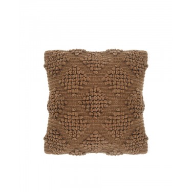 Boho 3d Ανάγλυφη Διακοσμητική Μαξιλαροθήκη Soragia σε 5 Αποχρώσεις 45x45cm 45x45cm Καφέ