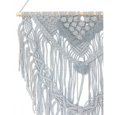 Boho Διακοσμητικό Τοίχου Βαμβακερό Macrame Rohan σε 2 Αποχρώσεις 50x50cm Γκρι