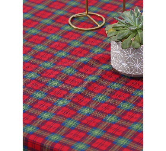Τραπεζομάντηλο Scot με καρώ σχέδιο 6 ατόμων (140x180cm) Κόκκινο