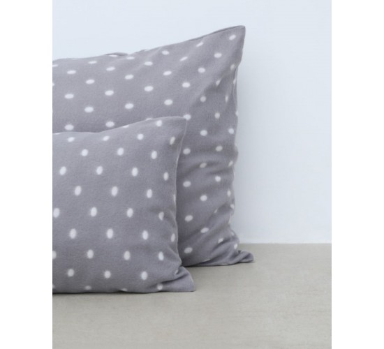 Fleece Γκρι Πουά Μαξιλαροθήκη Firenze σε 2 Διαστάσεις 50x50cm Γκρι