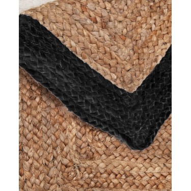 Πλεκτό Χαλάκι Γιούτα με Φάσα Norah 65x135cm Μαύρο