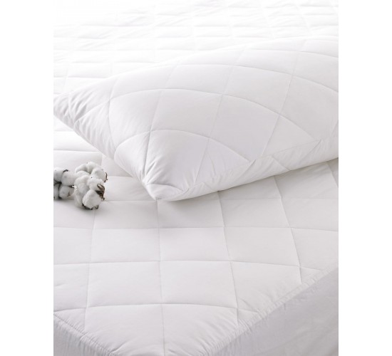Καπιτονέ επίστρωμα Nefeli Διπλή (140x200 40cm) Άσπρο