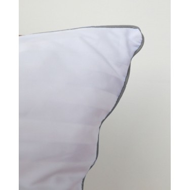 Μέτριο Μαξιλάρι Ύπνου με Γκρι Ρέλι Studio 50x70cm 50x70cm Άσπρο