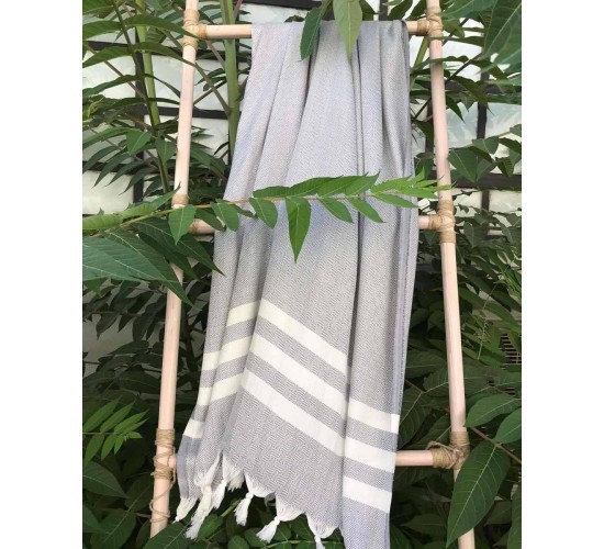 Παρεό Πασμίνα Από Bamboo Sirin 85x180cm Παρεό (85x180cm) Γκρι