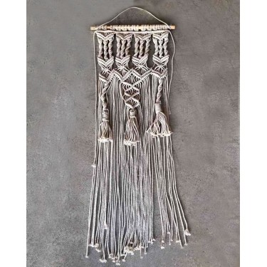 Boho Διακοσμητικό Τοίχου Macrame 3 Πλεξούδες Juanita 33x73cm Natural
