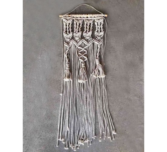 Boho Διακοσμητικό Τοίχου Macrame 3 Πλεξούδες Juanita 33x73cm Natural