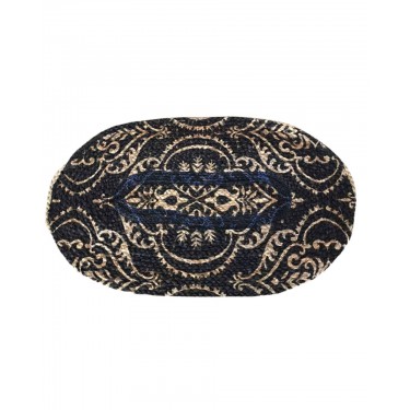 Ψάθα Πλεκτό Οικολογικό Οβάλ Χαλί Εισόδου Γιούτα Gimlet Design 9 50x80cm 50x80cm Μπεζ