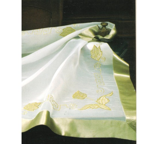 Οργάντζα Ζακάρ Τραπεζομάντηλο με Σχέδιο Τριαντάφυλλο Bo Maison 2 ατόμων (90x90cm) Λαδί