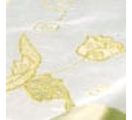 Οργάντζα Ζακάρ Τραπεζομάντηλο με Σχέδιο Τριαντάφυλλο Bo Maison 4 ατόμων (130x130cm) Λαδί