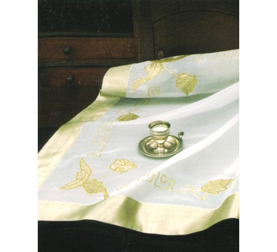 Οργάντζα Ζακάρ Τραπεζομάντηλο με Σχέδιο Τριαντάφυλλο Bo Maison 4 ατόμων (130x130cm) Λαδί