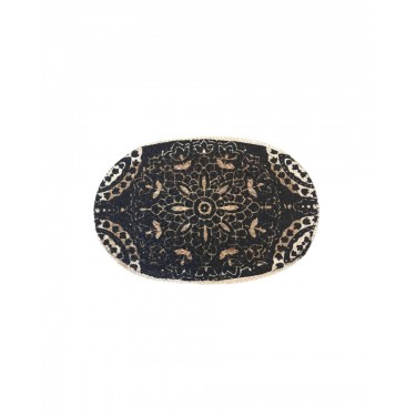 Ψάθα Πλεκτό Οικολογικό Οβάλ Χαλί Εισόδου Γιούτα Gimlet Design 3 40x60cm 40x60cm Μπεζ