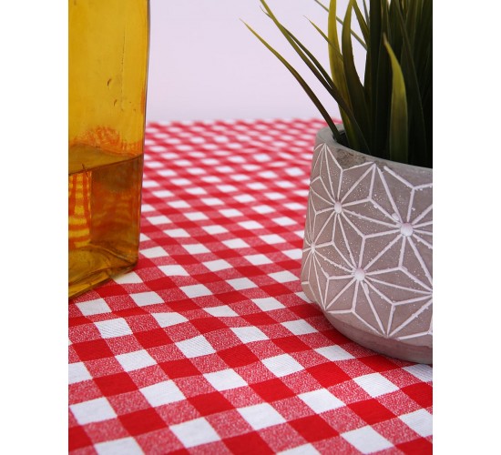 Κόκκινη Καρώ Τραβέρσα Λονέτα Rina 40x130cm Τραβέρσα (40x130cm) Κόκκινο