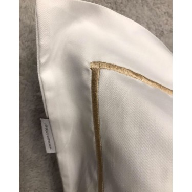 Ξενοδοχειακή Βαμβακοσατέν Μαξιλαροθήκη Oxford με Πλακέ Κέντημα Silken 50x70 5cm 50x70 5cm Άσπρο