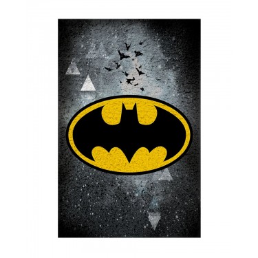 Παιδικό Χαλί Batman Logo Warner Bros σε 2 Διαστάσεις 130x180cm Γκρι