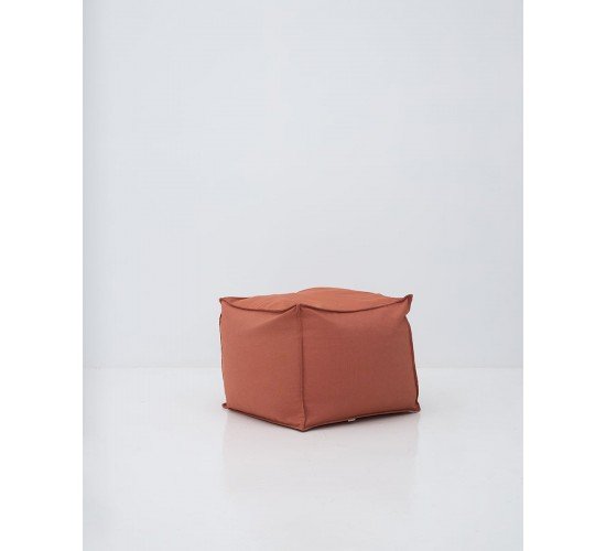 Μονόχρωμο Αδιάβροχο Πουφ Σχέδιο Ψάθα Oia 50x50x60cm Rust Μονόχρωμο Αδιάβροχο Πουφ Σχέδιο Ψάθα Oia 50x50x60cm Rust