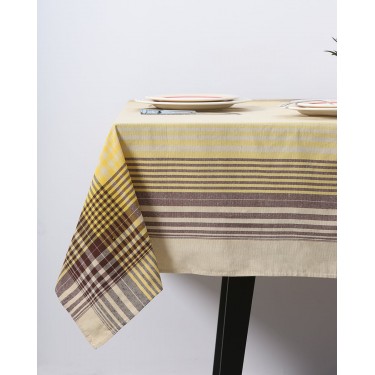 Τραπεζομάντηλο Touch με γραμμικό σχέδιο 2 ατόμων (85X85cm ) Μπεζ