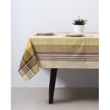 Τραπεζομάντηλο Touch με γραμμικό σχέδιο 2 ατόμων (85X85cm ) Μπεζ