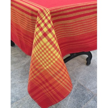 Τραπεζομάντηλο Touch με γραμμικό σχέδιο 2 ατόμων (85X85cm ) Κόκκινο