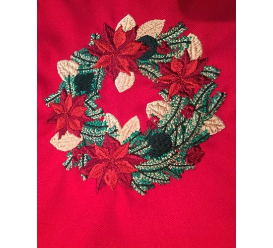 Κόκκινη Πετσέτα Φαγητού Κέντημα Στεφανάκι Yohana 48x48cm 48x48cm Κόκκινο