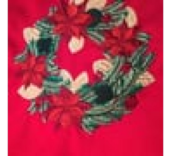 Κόκκινη Πετσέτα Φαγητού Κέντημα Στεφανάκι Yohana 48x48cm 48x48cm Κόκκινο