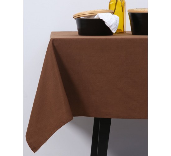 Μονόχρωμο τραπεζομάντηλο Alice  6 ατόμων (140x180cm) Καφέ