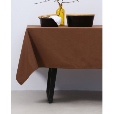 Μονόχρωμο τραπεζομάντηλο Alice  6 ατόμων (140x180cm) Καφέ