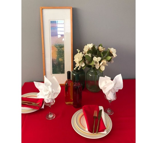 Κόκκινο Τραπεζομάντηλο Καπαρντίνα Yohana 12 ατόμων (150x280cm) Κόκκινο