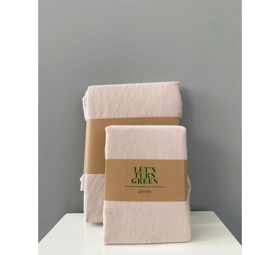 Φανελένιο Βαμβακερό Ζεύγος Μαξιλαροθήκες Momenta 50x70cm 50x70cm Μπεζ