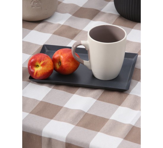 Τραπεζομάντηλο Cabanna με μεγάλο καρώ σχέδιο 4 ατόμων (135x135cm) Μπεζ