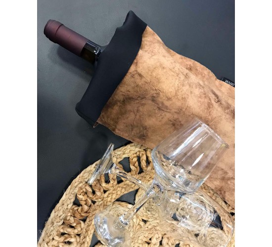 Μονόχρωμη Suede Μπουκαλοθήκη Mars 22x40cm One Size (22x40cm) Καφέ