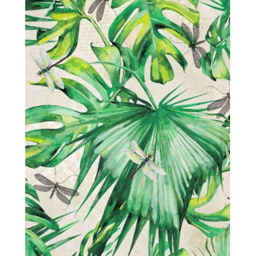 Μπεζ Ύφασμα με Σχέδιο Φοίνικες Palmeras Φ280cm Μπεζ