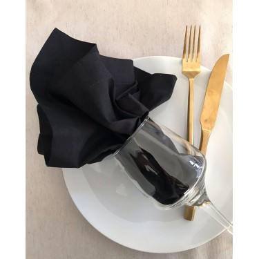 Μαύρη Πετσέτα Φαγητού Yohana 45x45cm 45x45cm Μαύρο