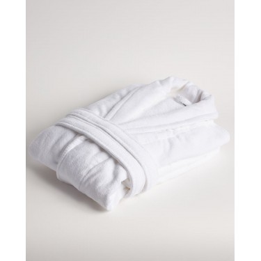 Βαμβακερό Λευκό Βελουτέ Μπουρνούζι Πετσετέ Εσωτερικά Doble Small Άσπρο